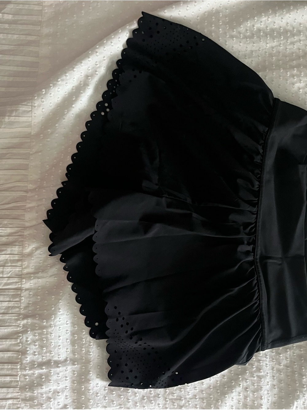 aerie Black Satin-Look Mini Skirt with Subtle Shine